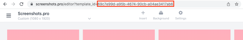 Where to find template id on Screenshots Pro
